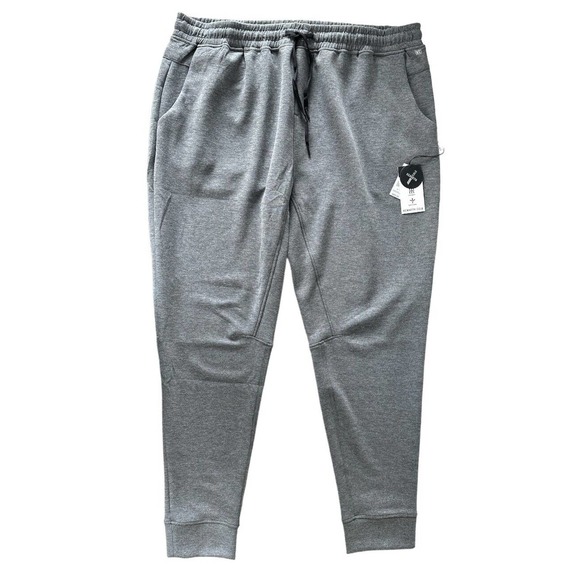 Kenneth Cole New York Men’s Joggers Sweatpants UPF40+ Plus Size 4X Black Heather - Picture 1 of 7